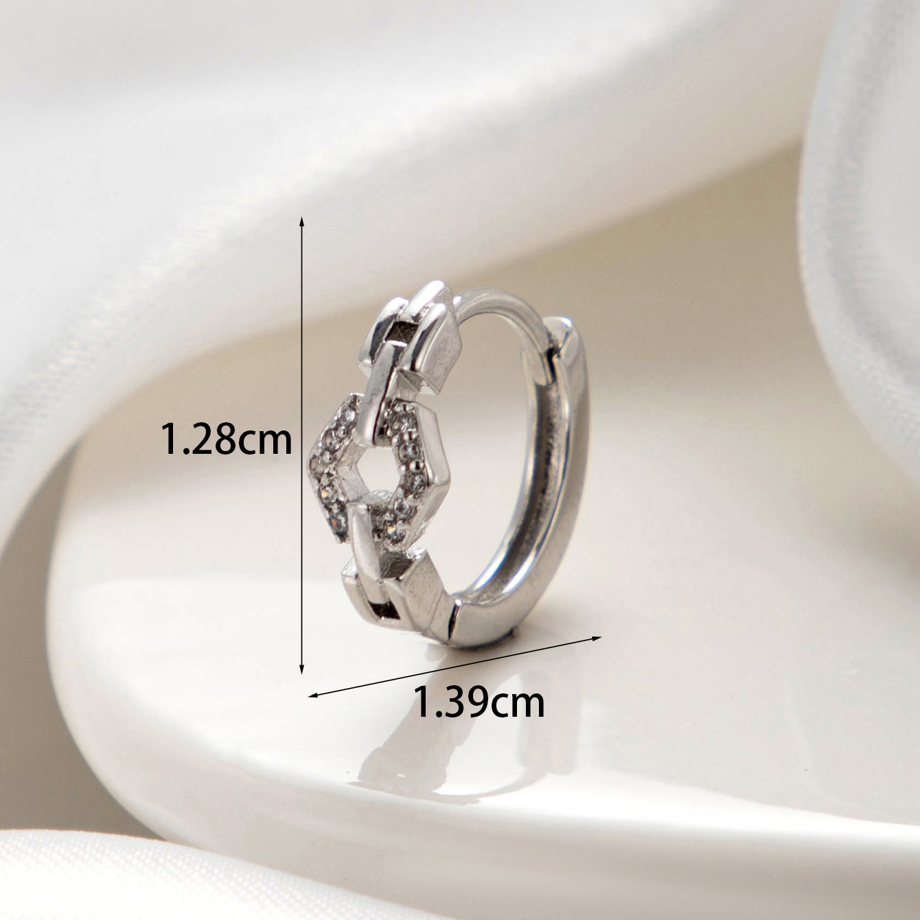 1 Piece Simple Series Copper  Gold Color Material Zircon Women's Hoop Earrings h5 